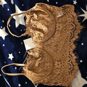 IRIS Elegant Lace Bralette in Tan